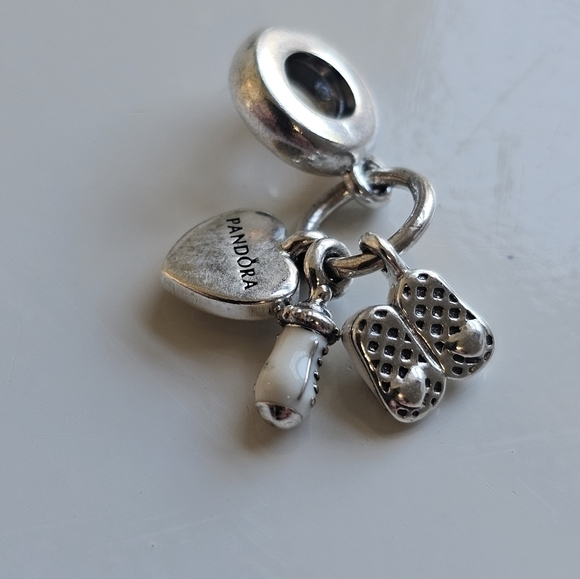 Authentic Pandora Baby Bottle and Shoes Dangle Charm - Picture 2 of 4